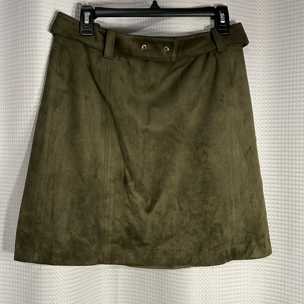 H&M Olive Green Women’s faux leather skirt size 10